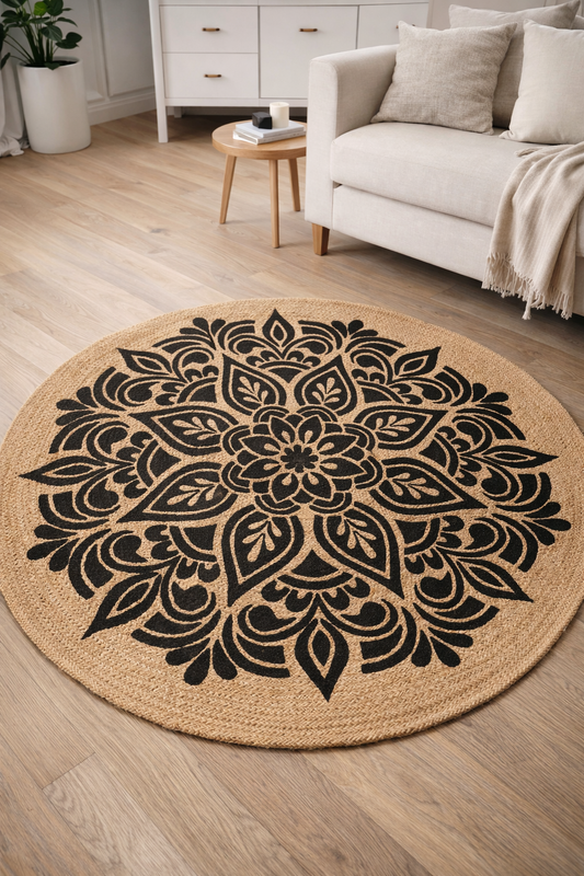 Tappeto rotondo 100% juta naturale